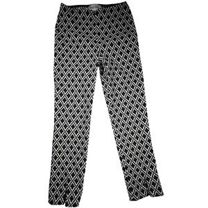 Joseph Ribkoff Black White Geometric Quatrefoil Slim Leg Ankle Pants Womens 6